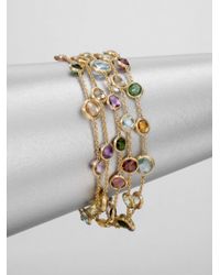Marco Bicego Semi Precious Multi Stone Five Strand 18k Gold Bracelet in ...