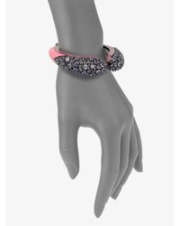 M.c.l Matthew Campbell Laurenza | Purple Enamel Accented Semiprecious Multistone Cuff Bracelet | Lyst