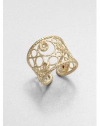 Roberto Coin | Metallic Bollicine Diamond & 18K Yellow Gold Ring | Lyst