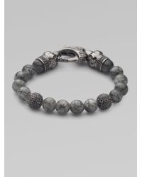 Stephen Webster | Gray Quartz Sterling Silver Sapphire Bracelet for Men | Lyst
