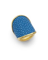 Adami & Martucci | Stingray Leather Saddle Ringblue | Lyst