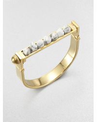 A.L.C. | Metallic Howlite Manacle Bangle Bracelet | Lyst