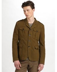 Burberry Brit | Green Garment-dyed Herringbone Jacket for Men | Lyst