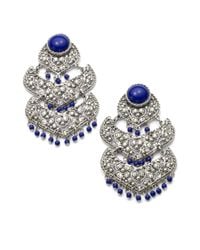 Clara Kasavina | Blue Large Filigree Chandelier Earrings | Lyst