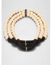 Elizabeth and James | Black Bone Bead and Disc Necklace | Lyst