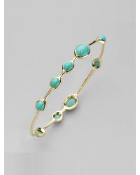 Ippolita | Metallic Rock Candy Turquoise & 18K Yellow Gold Station Bangle Bracelet | Lyst