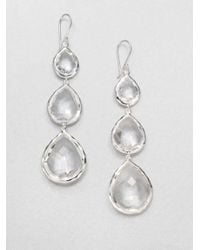Ippolita | Metallic Rock Candy Clear Quartz & Sterling Silver Triple-Teardrop Earrings | Lyst