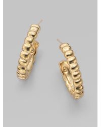 John Hardy | Metallic Bedeg 18k Yellow Gold Small Hoop Earrings/0.75 | Lyst