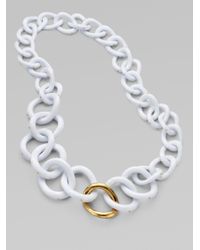 Kara Ross | White Chunky Resin Link Necklace | Lyst