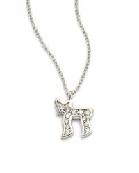 KC Designs | Metallic Diamond Chai Pendant Necklacewhite Gold | Lyst