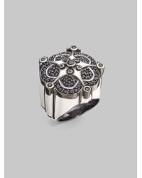 M.c.l Matthew Campbell Laurenza | Metallic Sapphire Enamel Sterling Silver Gothic Star Ring | Lyst