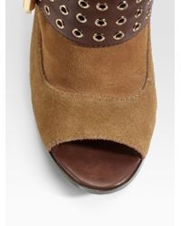 MICHAEL Michael Kors | Brown Peep-toe Ankle Boots | Lyst