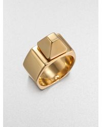 Saint Laurent | Metallic Clou De Paris Ring | Lyst