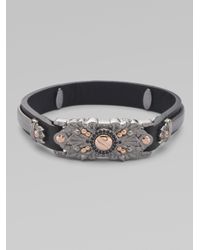 Stephen Webster | Sterling Silver Black Sapphire Leather Bracelet for Men | Lyst