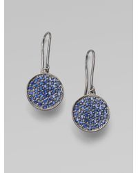 Sydney Evan | Blue Sapphire 14k White Gold Disc Earrings | Lyst