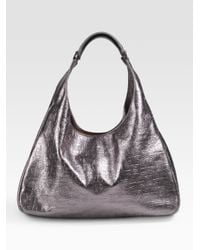 Tory Burch | Dafina Metallic Embossed Leather Hobo | Lyst