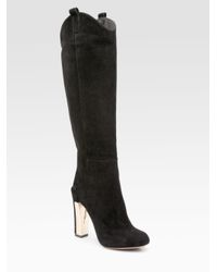 B Brian Atwood | Black Paradis Suede Knee-high Boots | Lyst