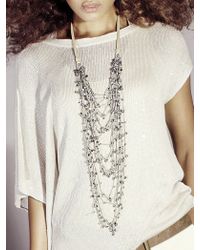 Brunello Cucinelli | Metallic Linen and Glass Bead Necklace | Lyst