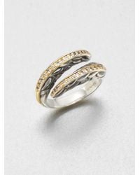 Elizabeth and James | Metallic Sapphire Accented 23k Gold Sterling Silver Wrap Ring | Lyst