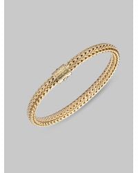 John Hardy | Metallic Diamond & 18k Gold Medium Chain Bracelet | Lyst