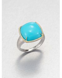 Jude Frances | Blue Turquoise Cushion Cut Ring | Lyst