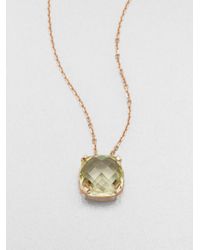 KALAN by Suzanne Kalan | Metallic Lemon Quartz & 14K Rose Gold Cushion Pendant Necklace | Lyst