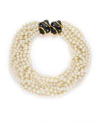 Kenneth Jay Lane | Natural Faux Pearl Swarovski Necklace | Lyst