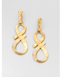 Kenneth Jay Lane | Metallic Twisted Bow Clipon Drop Earrings | Lyst