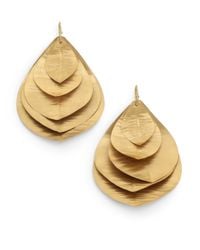 Kevia | Brown Layered Leaf Earrings | Lyst