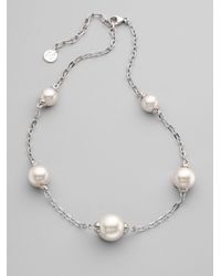 Majorica | 12mm White Pearl Illusion Necklace | Lyst