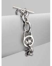 Michael Kors | Metallic Heritage Fulton Padlock Station Toggle Bracelet/silvertone | Lyst
