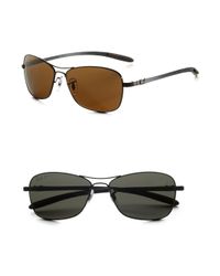 Ray-Ban | Brown Square Double-bridge Sunglasses for Men | Lyst