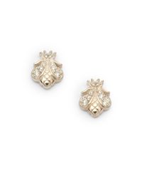 Slane | Metallic Pave Diamond Bee Earrings | Lyst