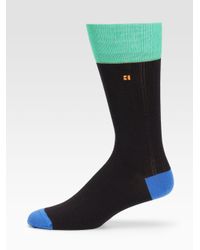 BOSS Orange | Black Colour Block Dress Socks for Men | Lyst