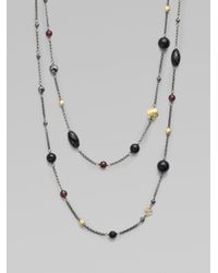 David Yurman | Metallic Semiprecious Multistone Blackened Sterling Silver Station Necklace | Lyst