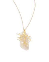Indulgems | Metallic Druzy Tree Pearl Necklace | Lyst