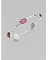 Ippolita | Metallic Mother Of Pearl Quartz Sterling Silver 5stone Bracelet-berry | Lyst