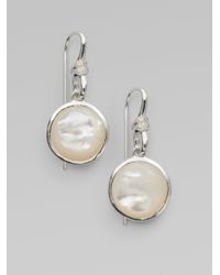 Ippolita | Metallic Peach Moonstone Diamond and Sterling Silver Earrings | Lyst