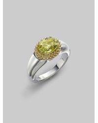 Lagos | Green Quartz 18k Gold Sterling Silver Stacking Ring | Lyst