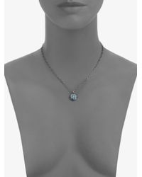 Mizuki | Blue Topaz Diamond Pendant Necklace | Lyst