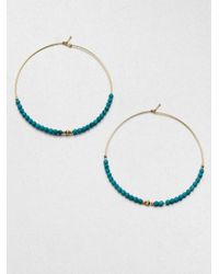Mizuki | Turquoise Beaded Hoop Earrings | Lyst