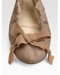 Nina Ricci | Natural Ribbon Ballet Flats | Lyst