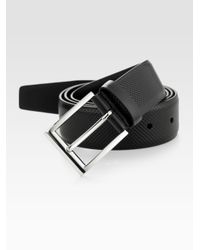 Prada | Black Perforated Leather Belt for Men | Lyst