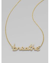 Sydney Evan | Metallic Diamond Accented 14k Gold Breathe Necklace | Lyst