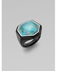 Ippolita | Black Turquoise Sterling Silver Resin Ring | Lyst