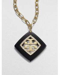 Tory Burch | Black Mccoy Pendant Necklace | Lyst