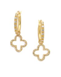 Belargo | Metallic Open Clover Hoop Earrings | Lyst