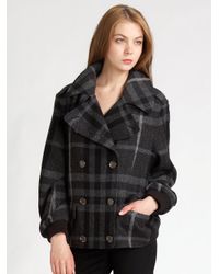 Burberry Brit | Gray Wool Tweed Bomber Jacket | Lyst