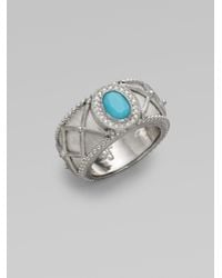 Jude Frances | Blue Turquoise Diamond Sterling Silver Ring | Lyst