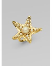kate spade new york | Metallic Faux Pearl Starfish Ring | Lyst